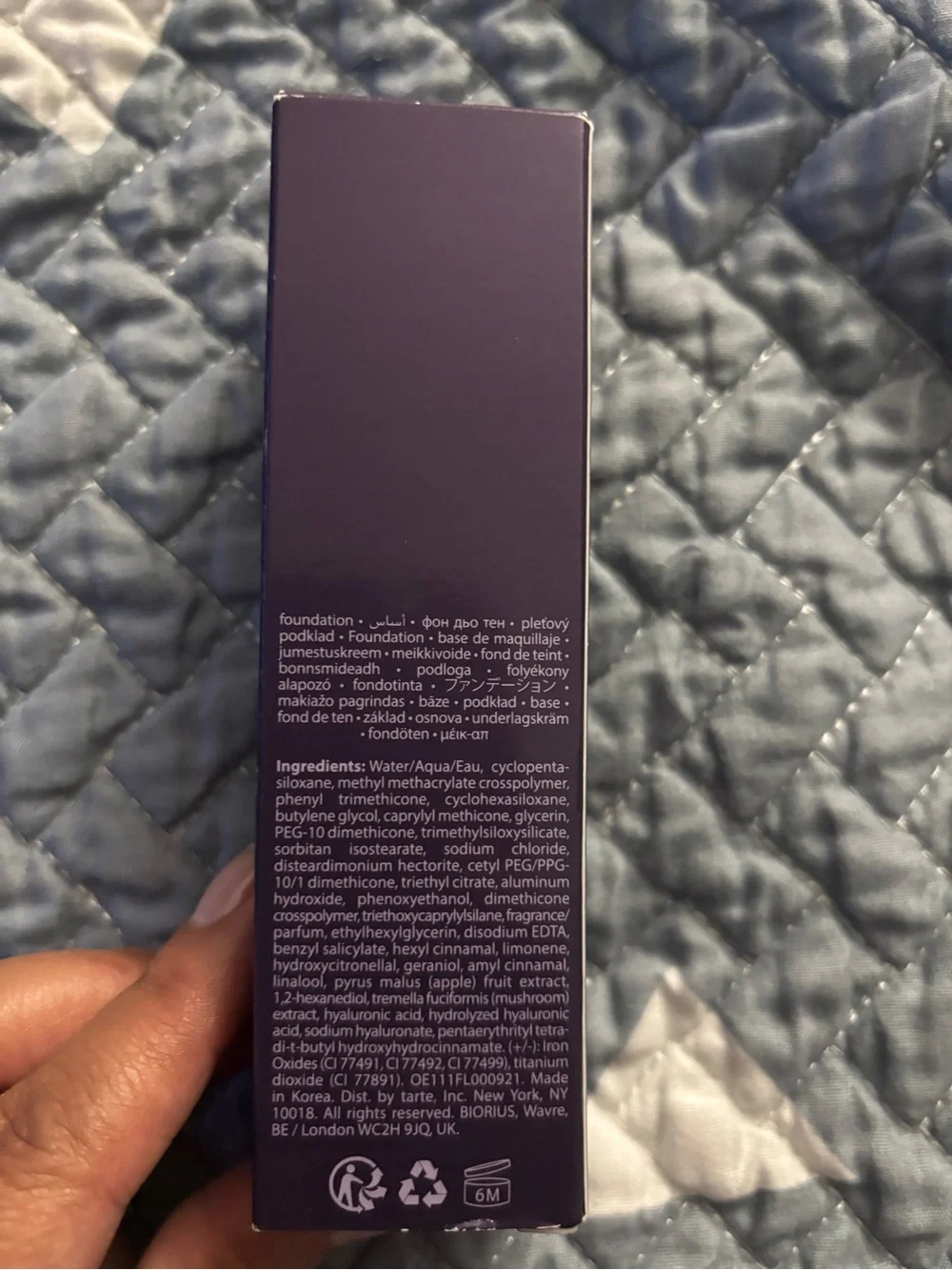 tarte Face Tape Foundation in Warm Tan with Purple Accents